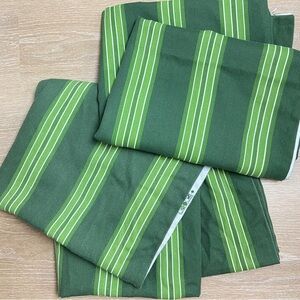 Vintage Green Striped Outdoor Fabric. Over 5 yards.
